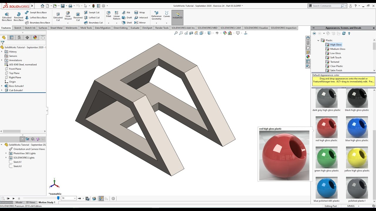 Solidworks Tutorial September 2020 Exercise 24 Part 03 Solidworks Tutorial Tutorial Solidworks