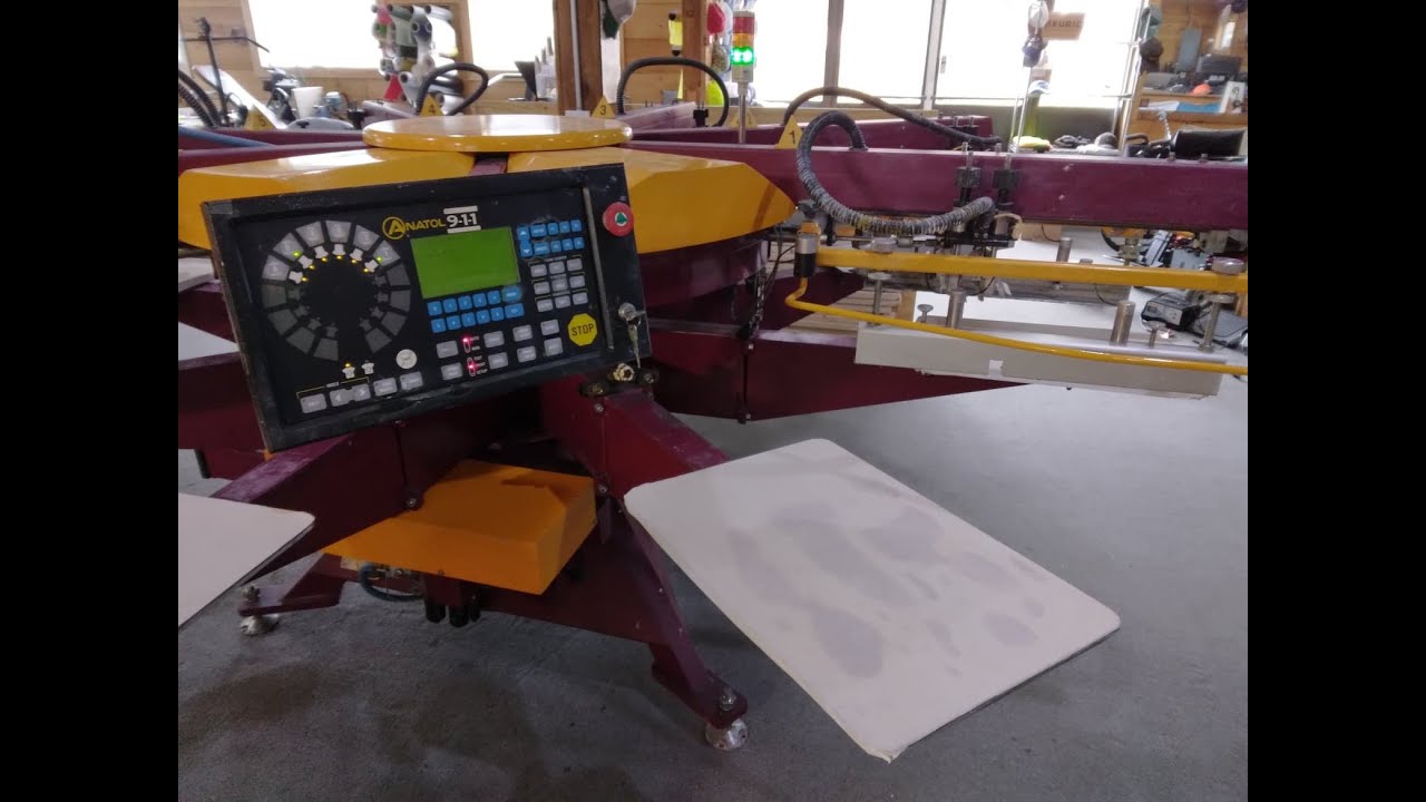 Anatol Trident 6/8 Auto Screen Printing Press For Sale YouTube