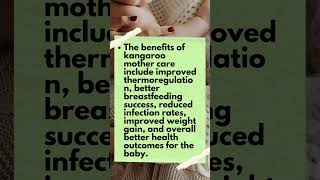 Benefits of kangaroo mother care| #shortsfeed #baby #youtubeshorts #trend #trending #babyhealth