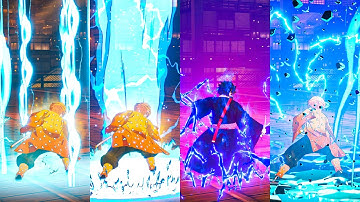 Demon Slayer The Hinokami Chronicles 2 - All Thunder Breathing Forms 1st - 7th (4K 60FPS)