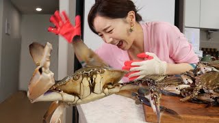 [Mukbang ASMR]🦀Live BlueCrab Boiling Crab Fried Crab Eatingshow Ssoyoung