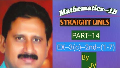 Straight Lines# Maths--1B@ JV-The Mentor