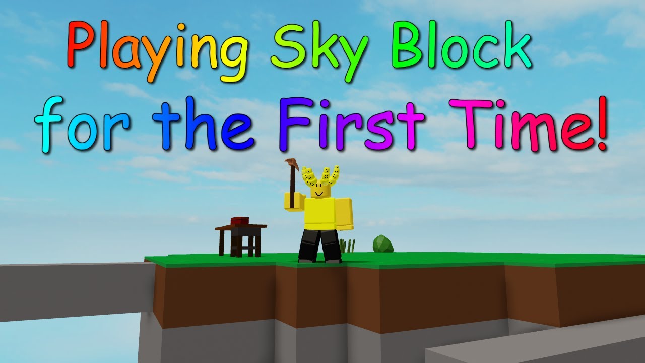 Playing Roblox Sky Block for the First Time!