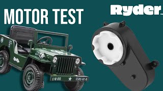 Ryder Toys Motor Test Fixing for Electric Ride On Kid Car Power Wheels Not Working