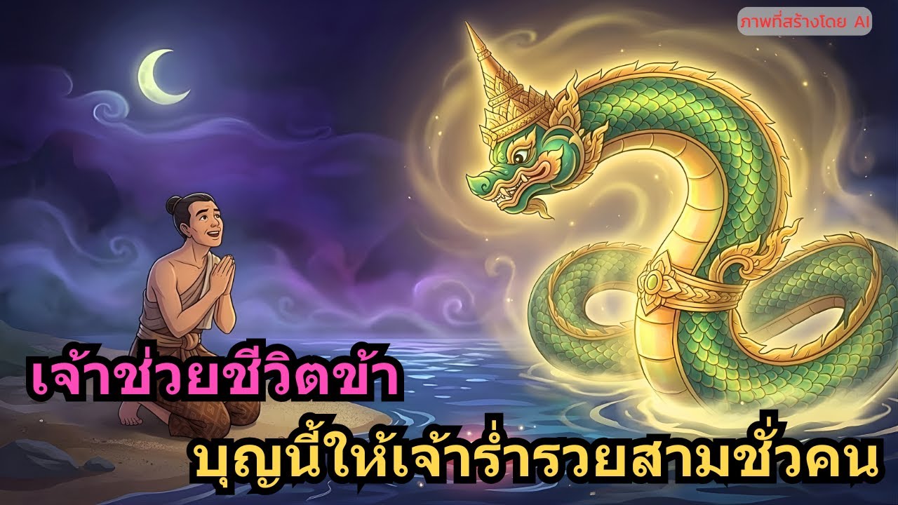 เก็บหินสีแดงริมแม่น้ำแล้วนำไปคืน คืนนั้นพญานาคเข้าฝัน เจ้าช่วยชีวิตข้า ข้าจะให้เจ้ามั่งคั่งสามชั่วคน