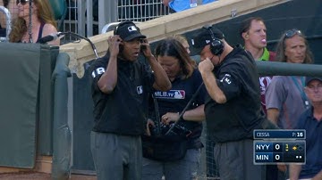 NYY@MIN: Granite safe at second after Twins challenge