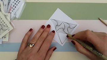 Beginners Zentangle tile: Very Easy to follow demonstration of Paradox triangle pattern, relaxing!