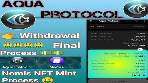 Aqua Protocol Final Withdrawal Process || Aqua+Nomis Wallet Connect Process || Aqua Protocol ||