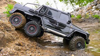 TRAXXAS TRX-6 MERCEDES-BENZ G 63 AMG IN ACTION!! *RC TRAIL ROCK CRAWLER 6WD 6x6