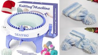 ماكينة التريكو اليدويه سنترو وطريقة عمل كوفيه بأسهل طريقه Centro manual knitting machine/ keffiyeh