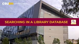 Searching in a Library Database