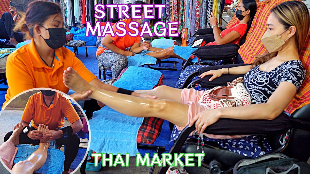 2 Thai Foot Massage At Early Morning Market Unintentional Asmr With Natural Street Sound