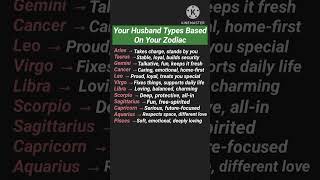 Your Husband Types Based On Your Zodiac #zodiac #zodiacsigns #astrology #horoscope #shorts #ytshorts