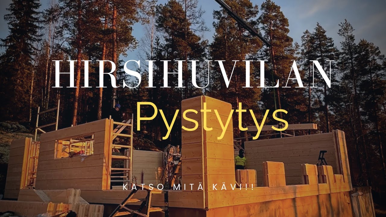Hirsihuvilan pystytys Päijänteen rannalla | Katso lopputulos!