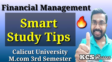 Financial Management|Smart Study Tips|Calicut University M.com 3rd Semester 