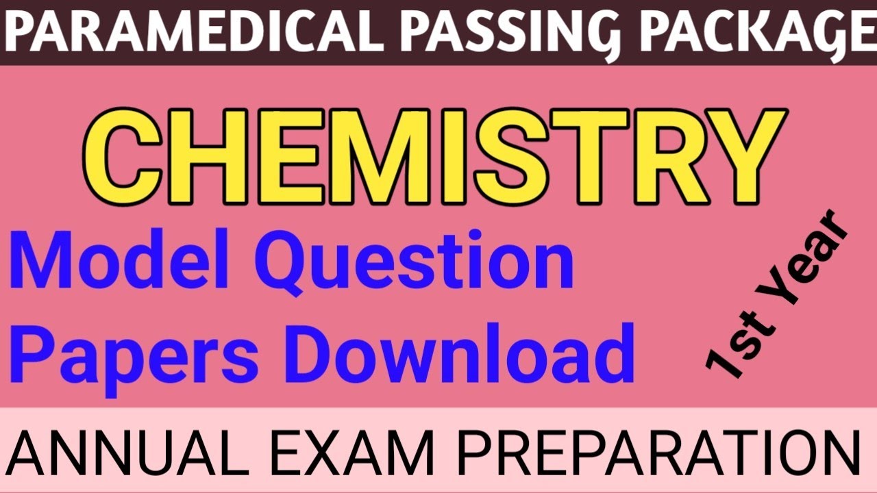Chemistry Model Question Papers Download ll Paramedical 1St year subject