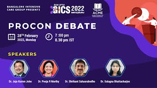 🔴 Live : PROCON DEBATE - 6 by BANGALORE INTENSIVE CARE GROUP