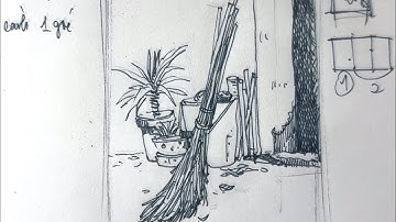 Bố cục  Kí họa một góc cảnh  đơn giản