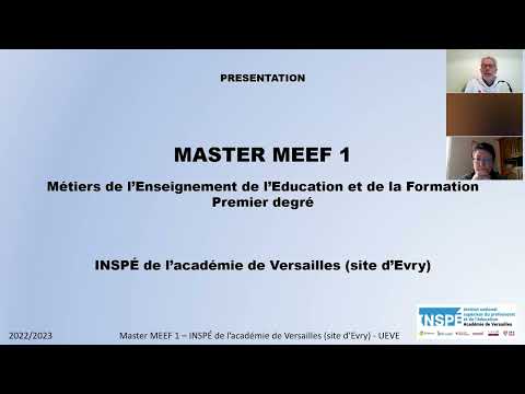 Présentation du master MEEF1 Professeur des écoles