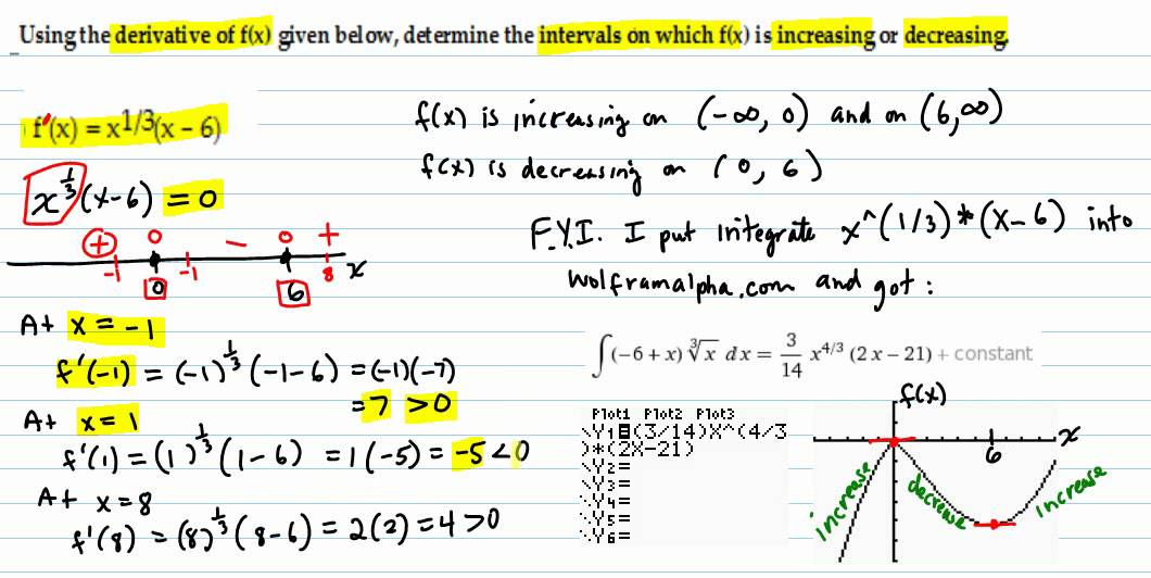 Use F X To Determine Intervals Where F X Is Increasing Or Decreasing Youtube Use F X To Determine Intervals Where F X Is Increasing Or Decreasing Youtube
