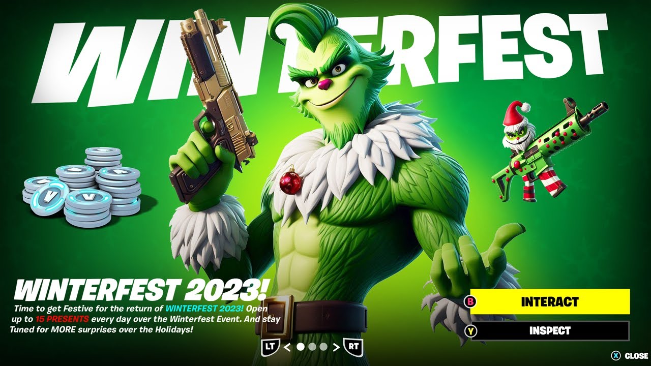 Fortnite : 14 skins offerts pour la Fête hivernale 2023 - Fortnite