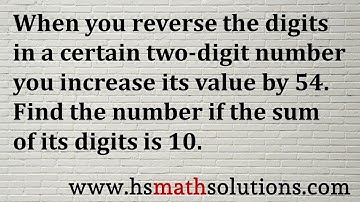 Digit Reversal Word Problem - System of Equations