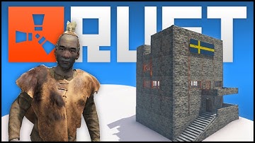 Rust Multiplayer Gameplay Part 4 - Iceberg Base Building, Ladder & Painting Signs - (Rust Gameplay)