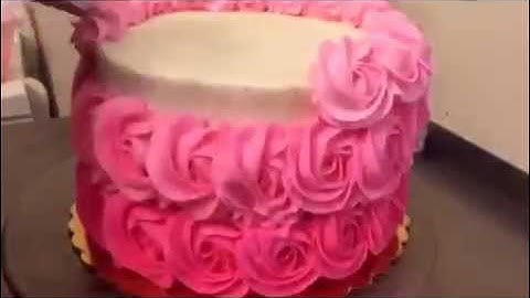 Quick Pink Ombre Rosette Cake Tutorial