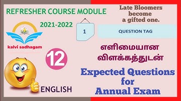 12th English Refresher Course Module 2021 & 2022 || Topic - Question Tag || 12th புத்தாக்க பயிற்சி