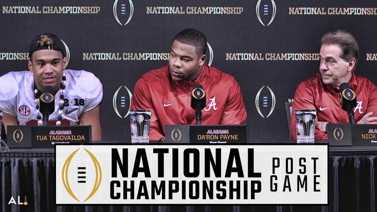 Nick Saban, Tua Tagovailoa, & Da'Ron Payne talks Alabama's National  Championship win