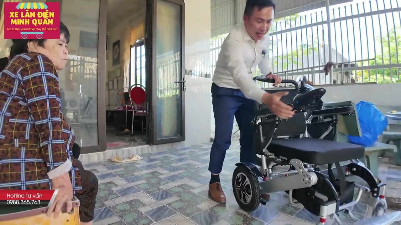 Bàn Giao & Hướng Dẫn Xe Lăn Điện Khung Nhôm Cho Người Già Lớn Tuổi, Bệnh Tai Biến Tại Ninh Thuận