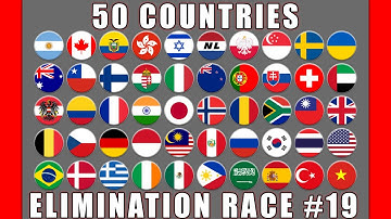 50 Countries Elimination Marble Race in Algodoo #19 \ Marble Race King