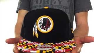 Redskins 'MARYLAND-FLAG STRAPBACK' Black Hat by New Era