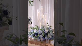 Luxury Artificial Blue Series Arches Artificial Roses Wedding Event Background Decoration#wedding