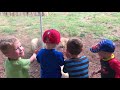 Toddlers scream in terror as lion tries to play with them