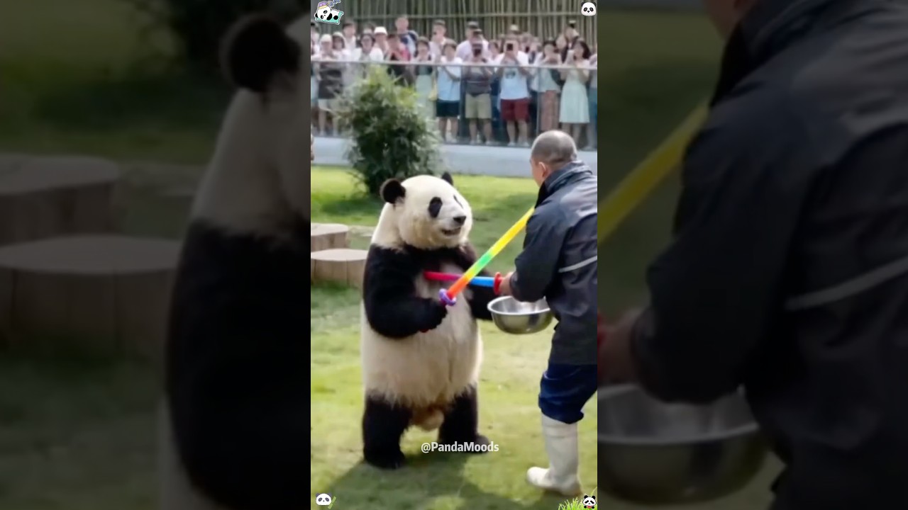 The baby panda is playing happily #panda #trending #cute #cutepanda #viral