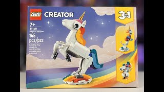 LEGO Speed Build 31140 Creator 3-in-1 Magical Unicorn