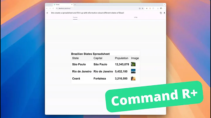 Draw to code. Spreadsheet app using Glowby with Cohere's Command R+.