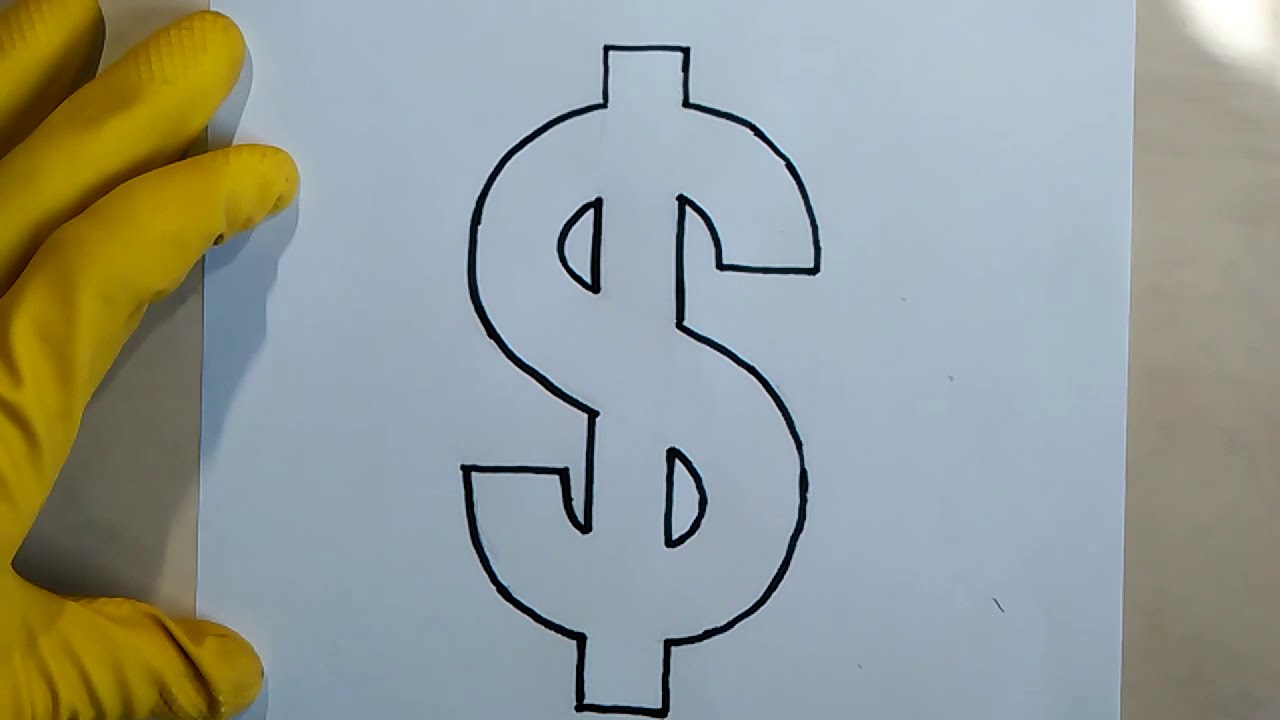 How to Draw a Dollar Sign In 3D Easy💲$ Cool Money Tree Symbol Step By ...