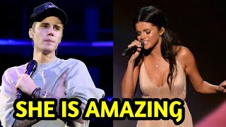 Selena Gomez shock's Justin Bieber on stage with amazing voice performing good bye song