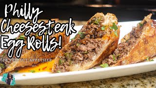 QUICK & EASY CHEESESTEAK EGG ROLLS |THE PERFECT GAME DAY APPETIZER | RECIPE TUTORIAL