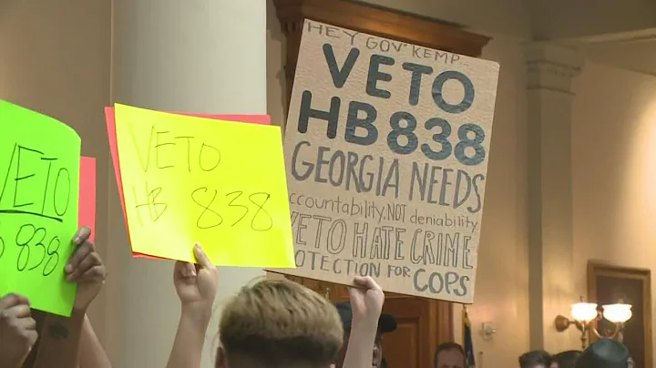 Protesters call for Gov. Kemp to veto HB 838