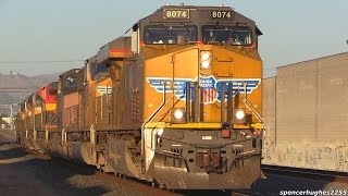 Union Pacific (UP) Trains in East Los Angeles, CA (June 20th, 2015) After pulling her firs