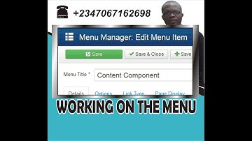 website design using joomla: joomla 012; working on the menus