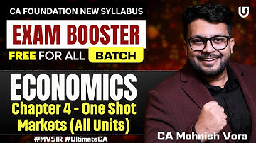 Markets Revision | Economics Chp 4 | Exam Booster | CA Foundation | CA Mohnish Vora (MVSIR)