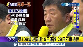 武漢肺炎再增一死亡病例!案108奧捷團男性19日確診 29日宣告不治│記者 曾佳萱 陳君傑│【台灣要聞。先知道】20200330│三立iNEWS