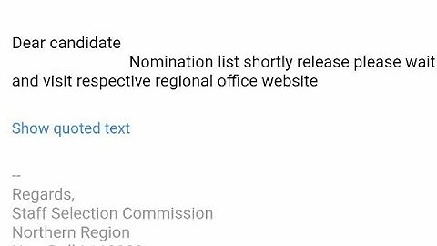SSC MTS 2019 Department Allocation/Nomination to be done Shortly - Email reply of SSC NR