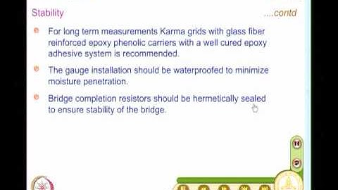 Mod-05 Lec-34 Performance of Strain Gauge System