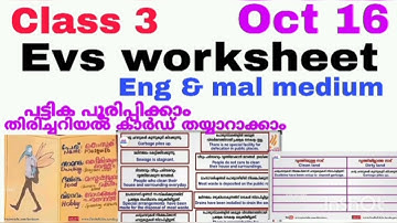 Class 3 Evs worksheet 16/10/2021