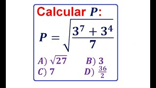 Calcular P.  Expresión con raíz cuadrada. (Propiedades de Potenciación y Radicación).